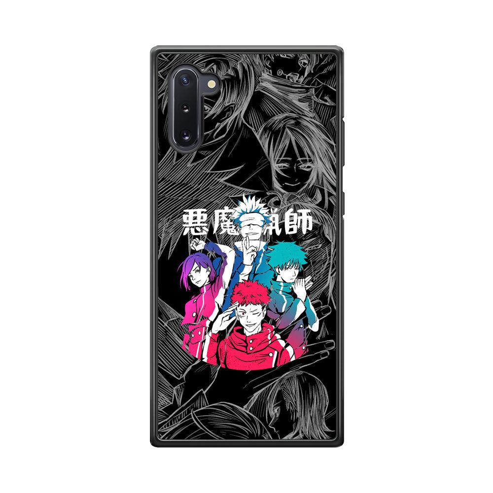 Jujutsu Kaisen Coloring Friendship Samsung Galaxy Note 10 Case-Rubber Black (2D Case)-Oxvistore