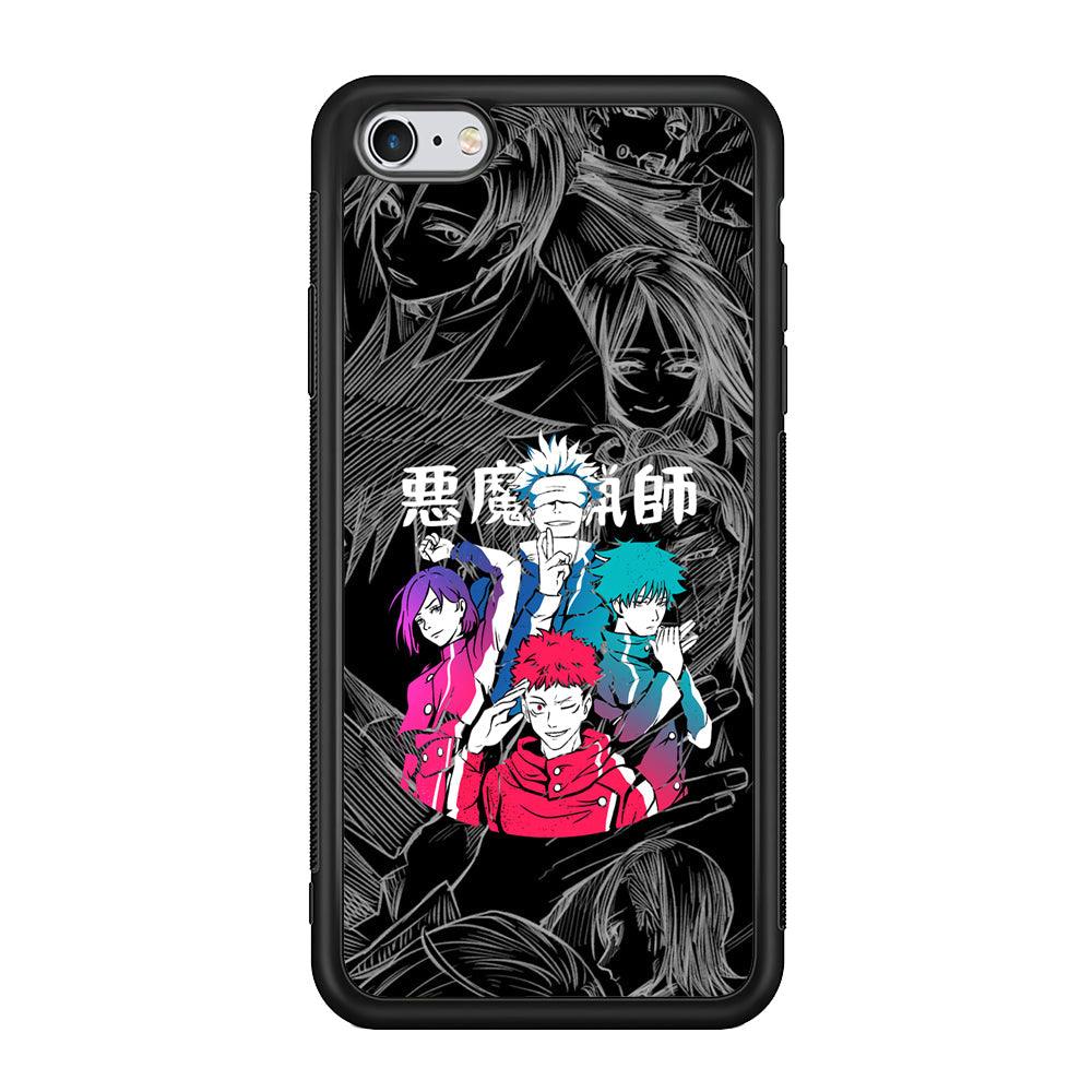 Jujutsu Kaisen Coloring Friendship iPhone 6 Plus | 6s Plus Case-Rubber Black (2D Case)-Oxvistore
