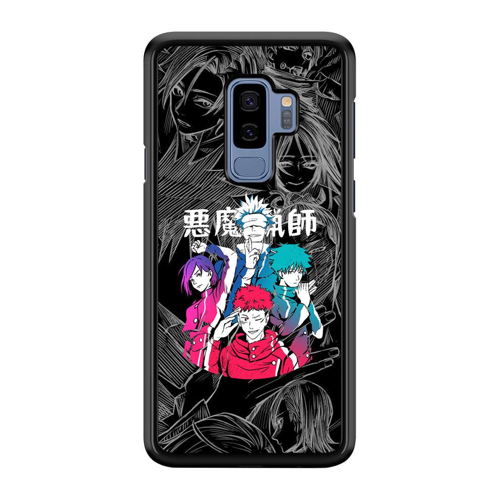 Jujutsu Kaisen Coloring Friendship Samsung Galaxy S9 Plus Case-Rubber Black (2D Case)-Oxvistore