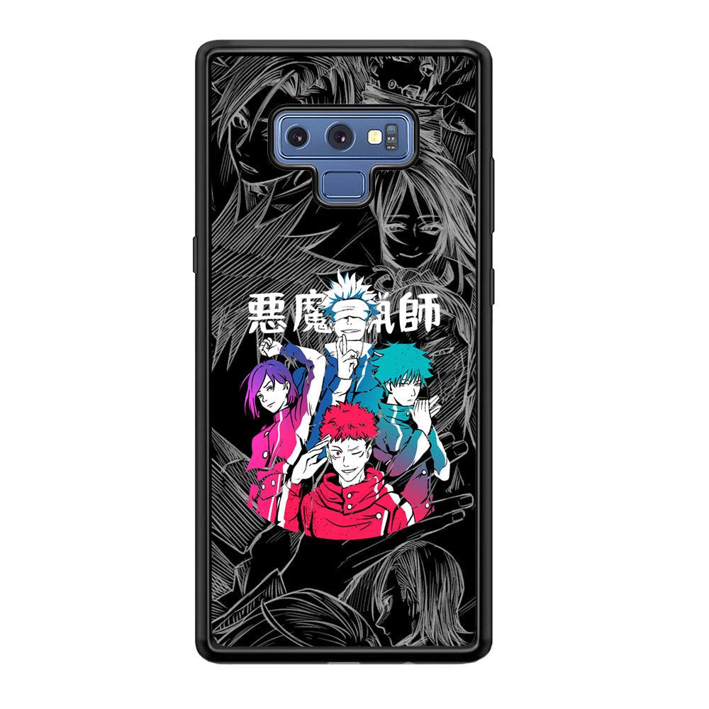 Jujutsu Kaisen Coloring Friendship Samsung Galaxy Note 9 Case-Rubber Black (2D Case)-Oxvistore