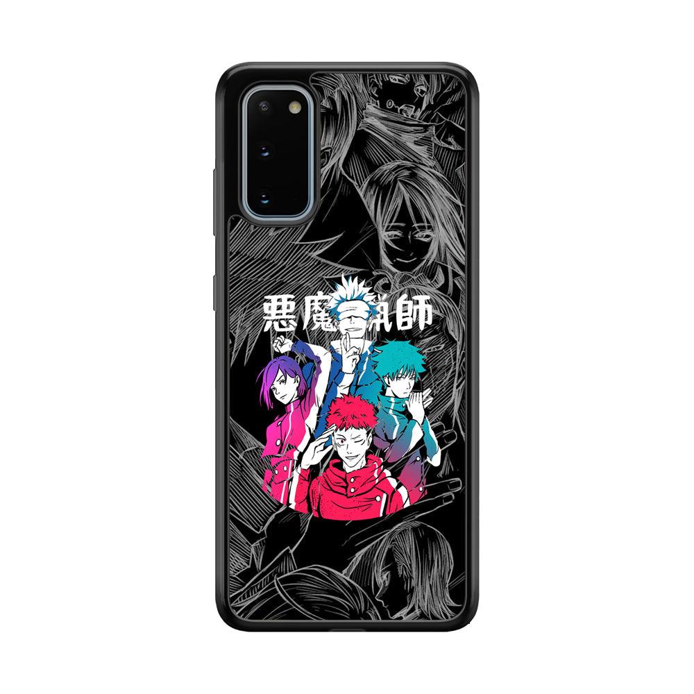 Jujutsu Kaisen Coloring Friendship Samsung Galaxy S20 Case-Rubber Black (2D Case)-Oxvistore
