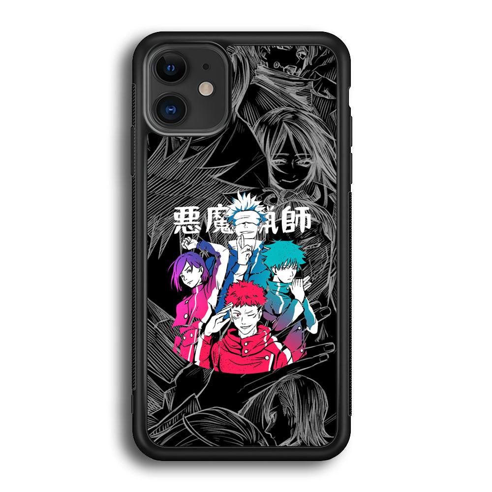 Jujutsu Kaisen Coloring Friendship iPhone 12 Case-Rubber Black (2D Case)-Oxvistore
