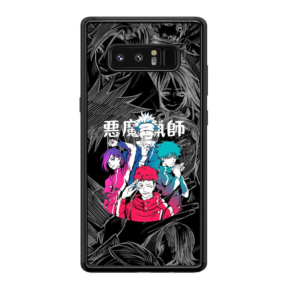Jujutsu Kaisen Coloring Friendship Samsung Galaxy Note 8 Case-Rubber Black (2D Case)-Oxvistore