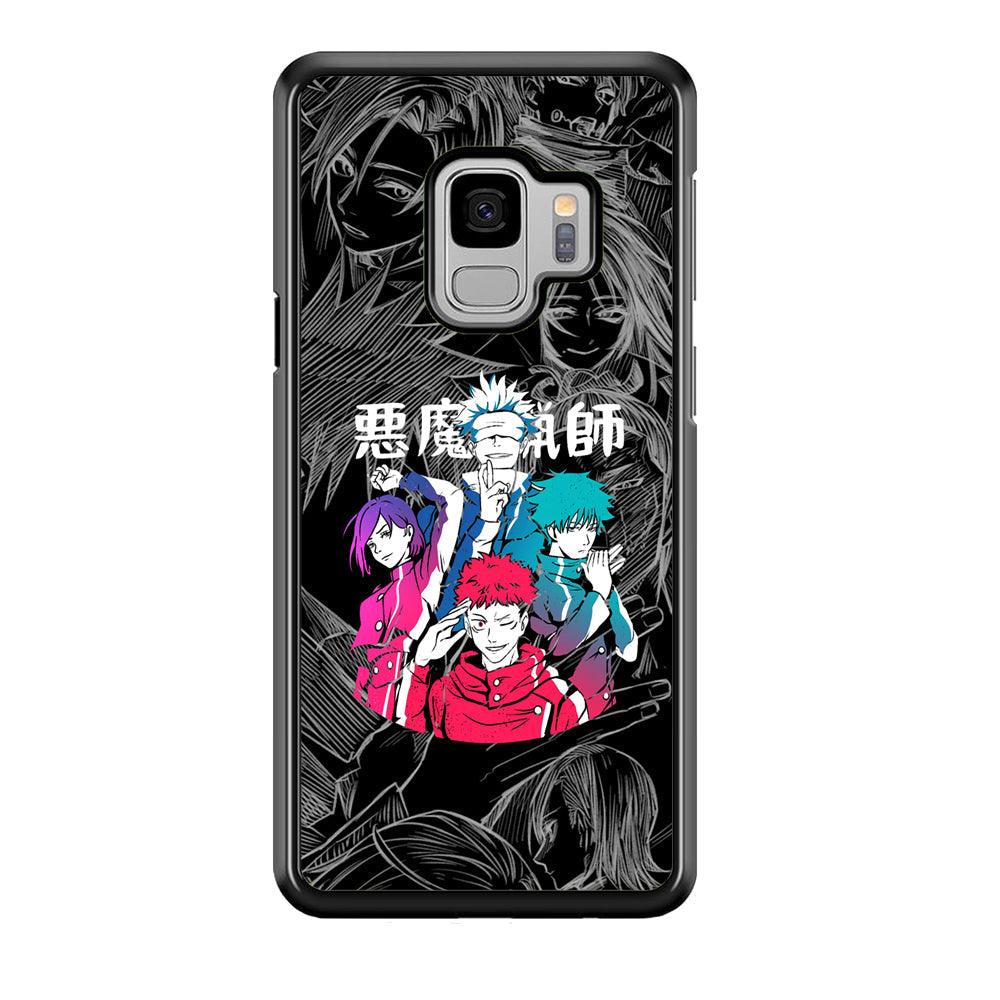 Jujutsu Kaisen Coloring Friendship Samsung Galaxy S9 Case-Rubber Black (2D Case)-Oxvistore