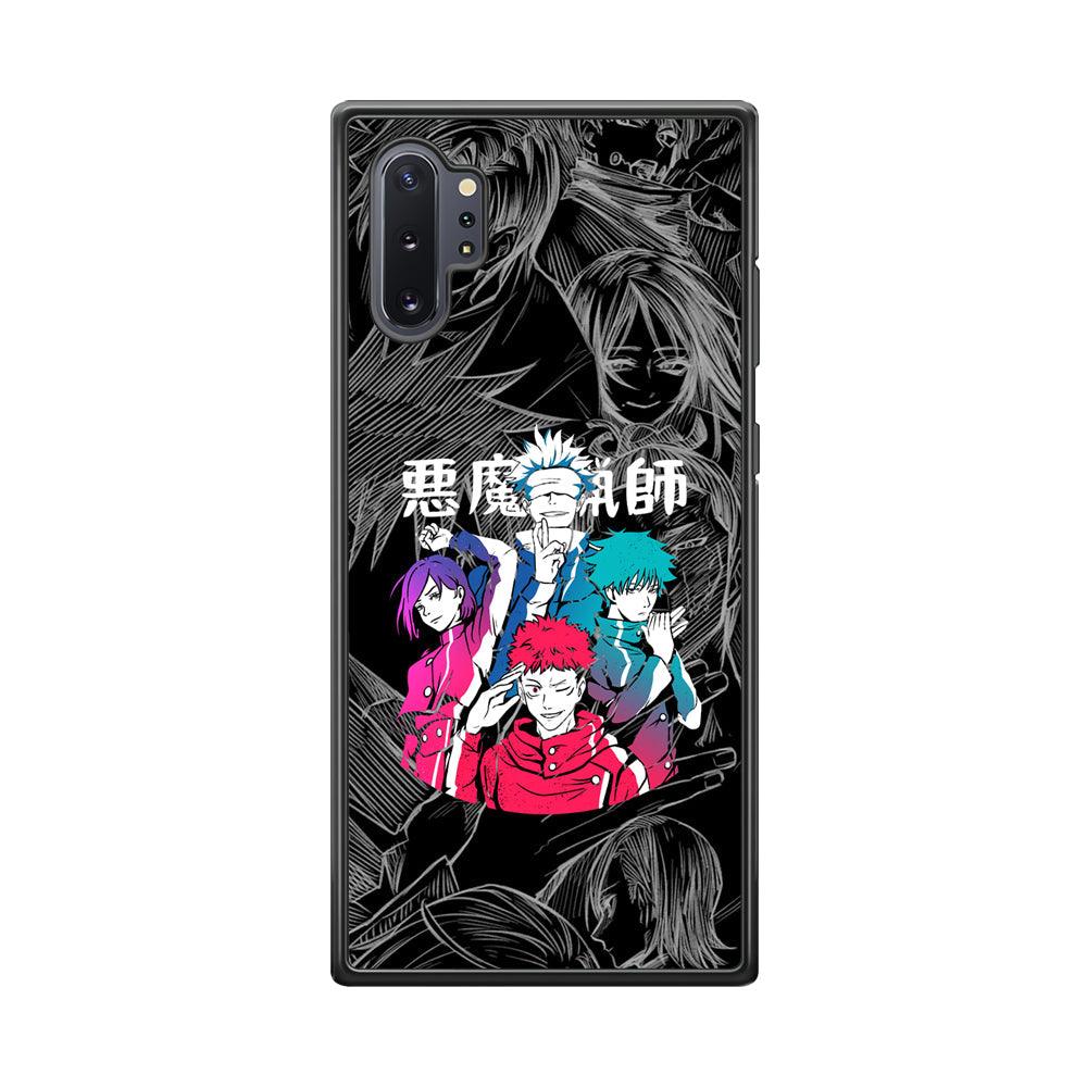 Jujutsu Kaisen Coloring Friendship Samsung Galaxy Note 10 Plus Case-Rubber Black (2D Case)-Oxvistore