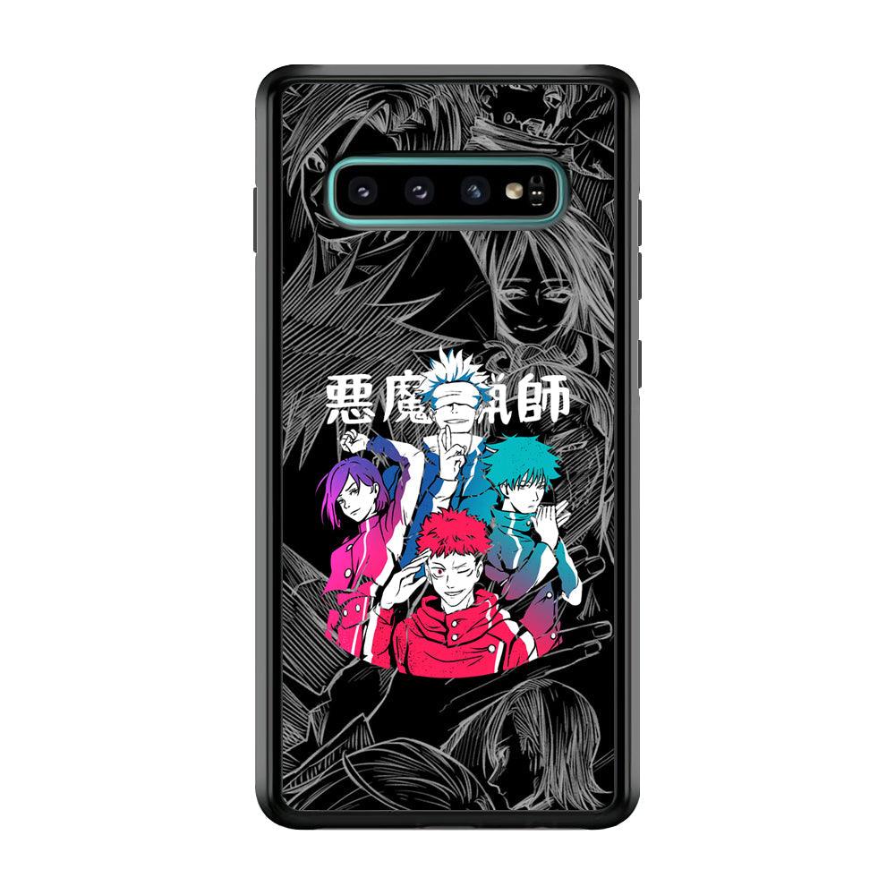 Jujutsu Kaisen Coloring Friendship Samsung Galaxy S10 Plus Case-Rubber Black (2D Case)-Oxvistore