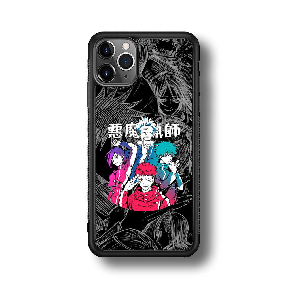 Jujutsu Kaisen Coloring Friendship iPhone 11 Pro Case-Rubber Black (2D Case)-Oxvistore