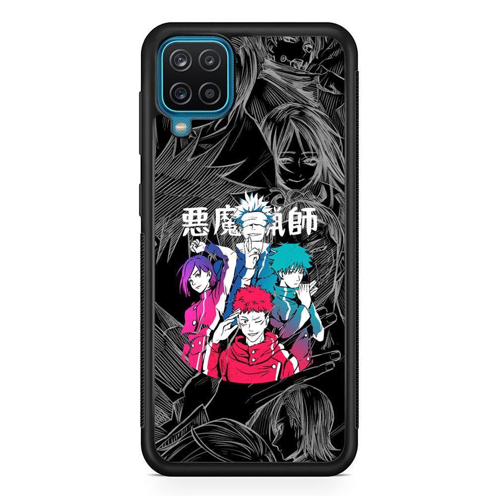 Jujutsu Kaisen Coloring Friendship Samsung Galaxy A12 Case-Rubber Black (2D Case)-Oxvistore
