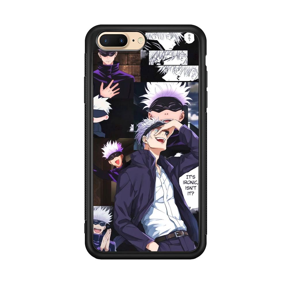 Jujutsu Kaisen Gojo Thinks Ironic iPhone 7 Plus Case-Rubber Black (2D Case)-Oxvistore