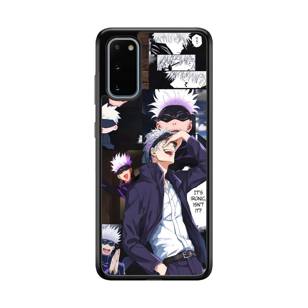 Jujutsu Kaisen Gojo Thinks Ironic Samsung Galaxy S20 Case-Rubber Black (2D Case)-Oxvistore
