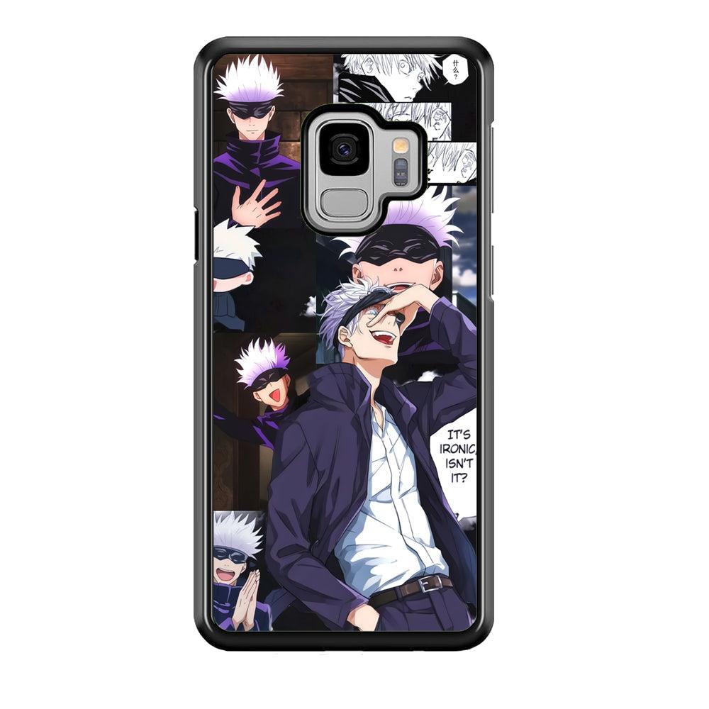 Jujutsu Kaisen Gojo Thinks Ironic Samsung Galaxy S9 Case-Rubber Black (2D Case)-Oxvistore