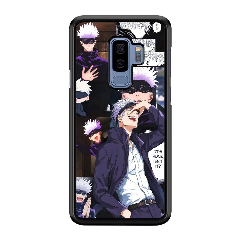 Jujutsu Kaisen Gojo Thinks Ironic Samsung Galaxy S9 Plus Case-Rubber Black (2D Case)-Oxvistore