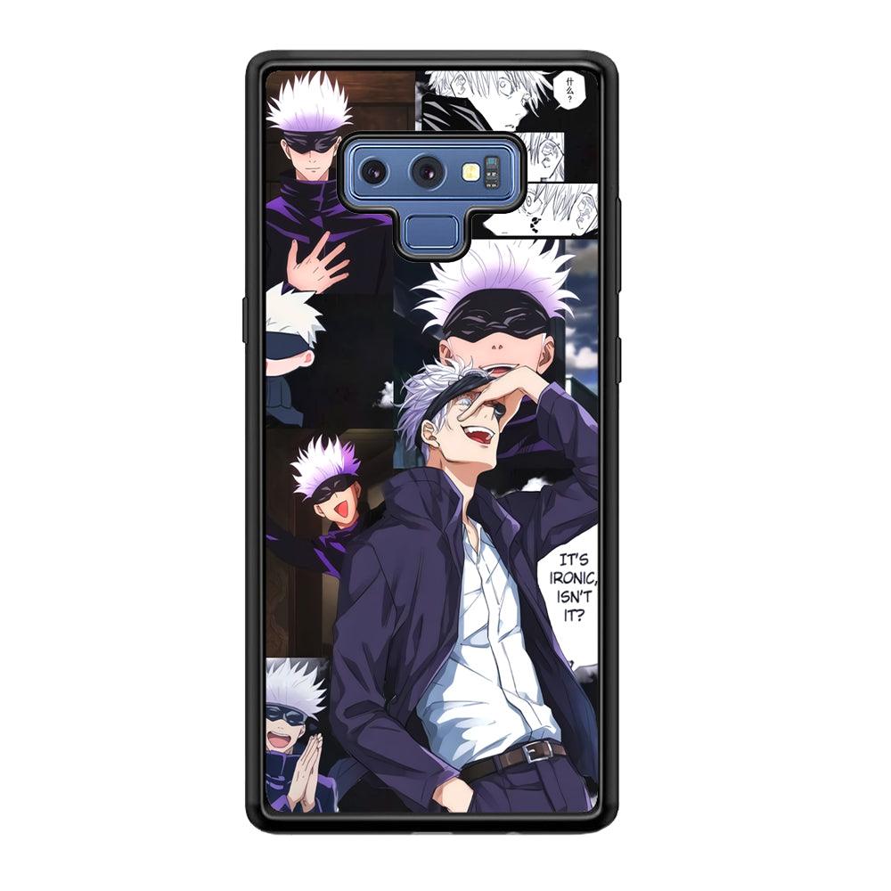 Jujutsu Kaisen Gojo Thinks Ironic Samsung Galaxy Note 9 Case-Rubber Black (2D Case)-Oxvistore