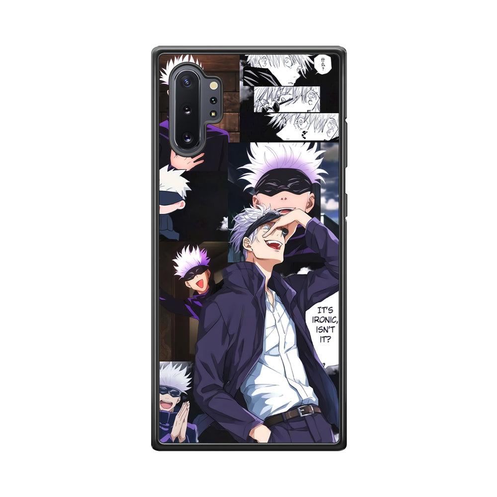 Jujutsu Kaisen Gojo Thinks Ironic Samsung Galaxy Note 10 Plus Case-Rubber Black (2D Case)-Oxvistore
