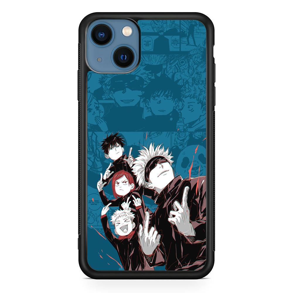 Jujutsu Kaisen Joking with Friends iPhone 14 Case-Rubber Black (2D Case)-Oxvistore