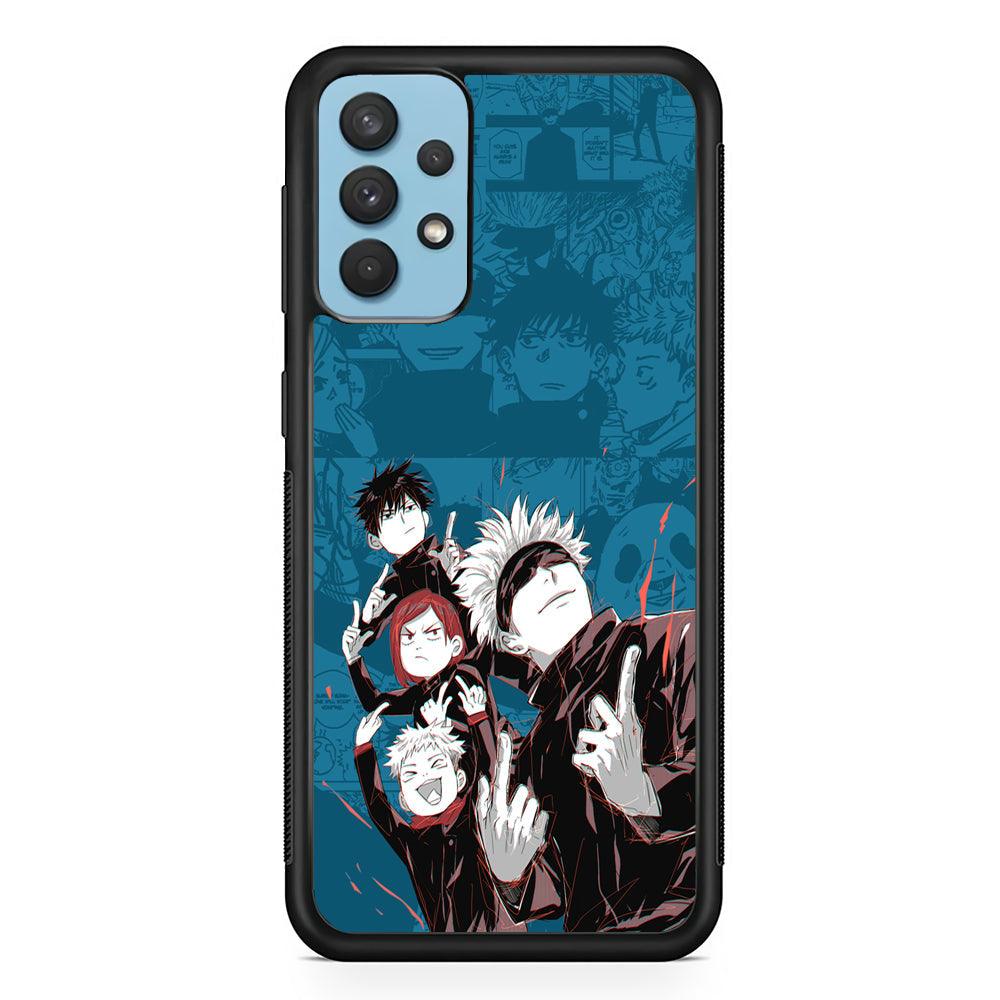 Jujutsu Kaisen Joking with Friends Samsung Galaxy A32 Case-Rubber Black (2D Case)-Oxvistore