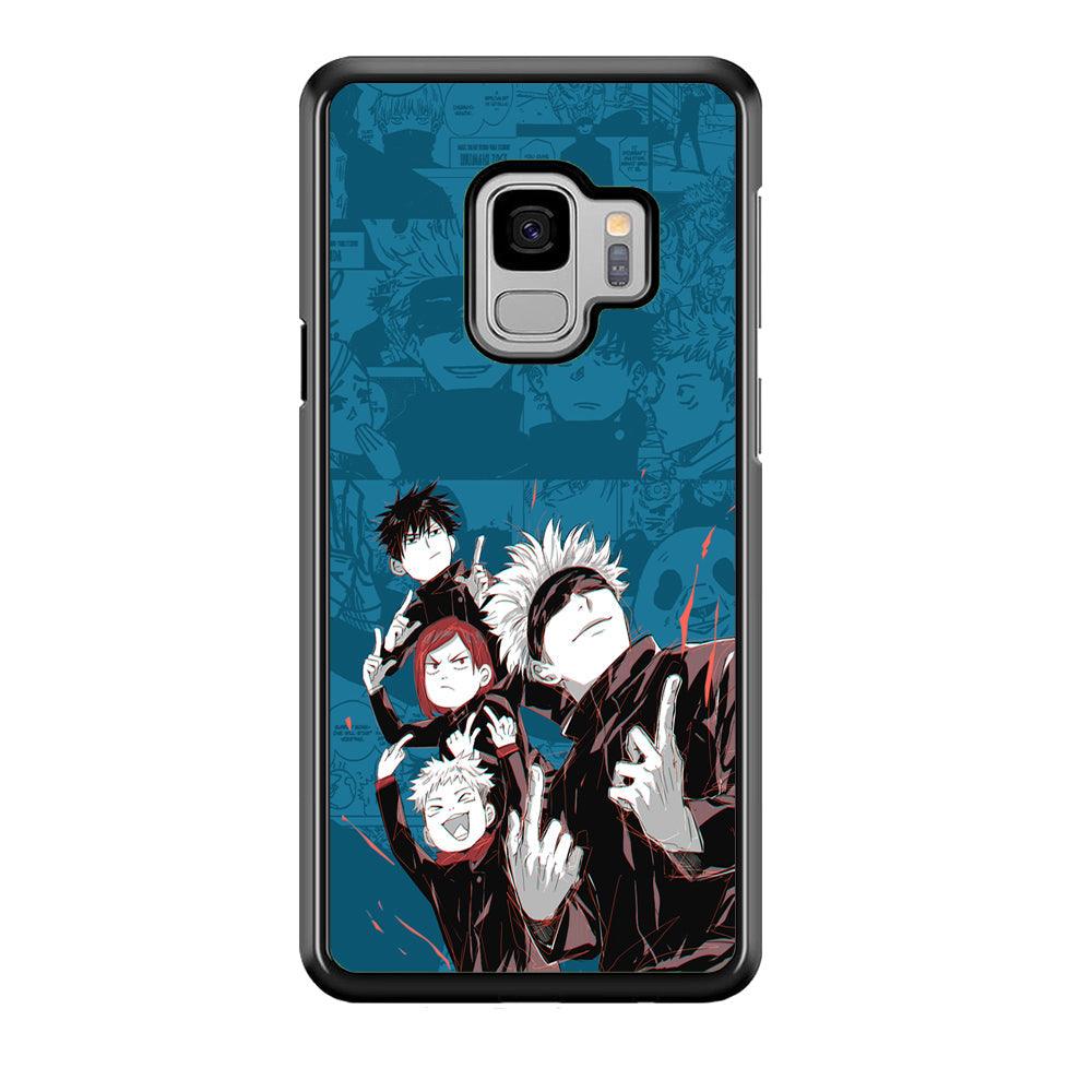 Jujutsu Kaisen Joking with Friends Samsung Galaxy S9 Case-Rubber Black (2D Case)-Oxvistore