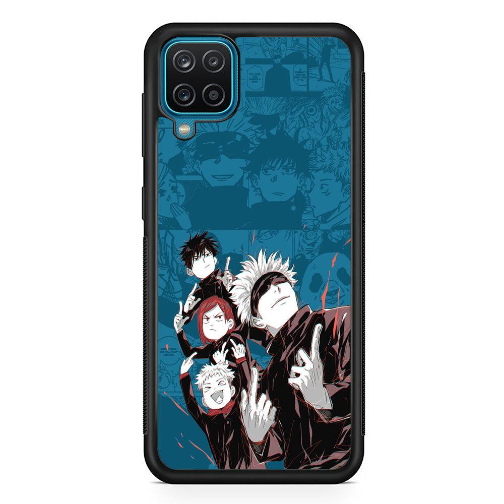 Jujutsu Kaisen Joking with Friends Samsung Galaxy A12 Case-Rubber Black (2D Case)-Oxvistore