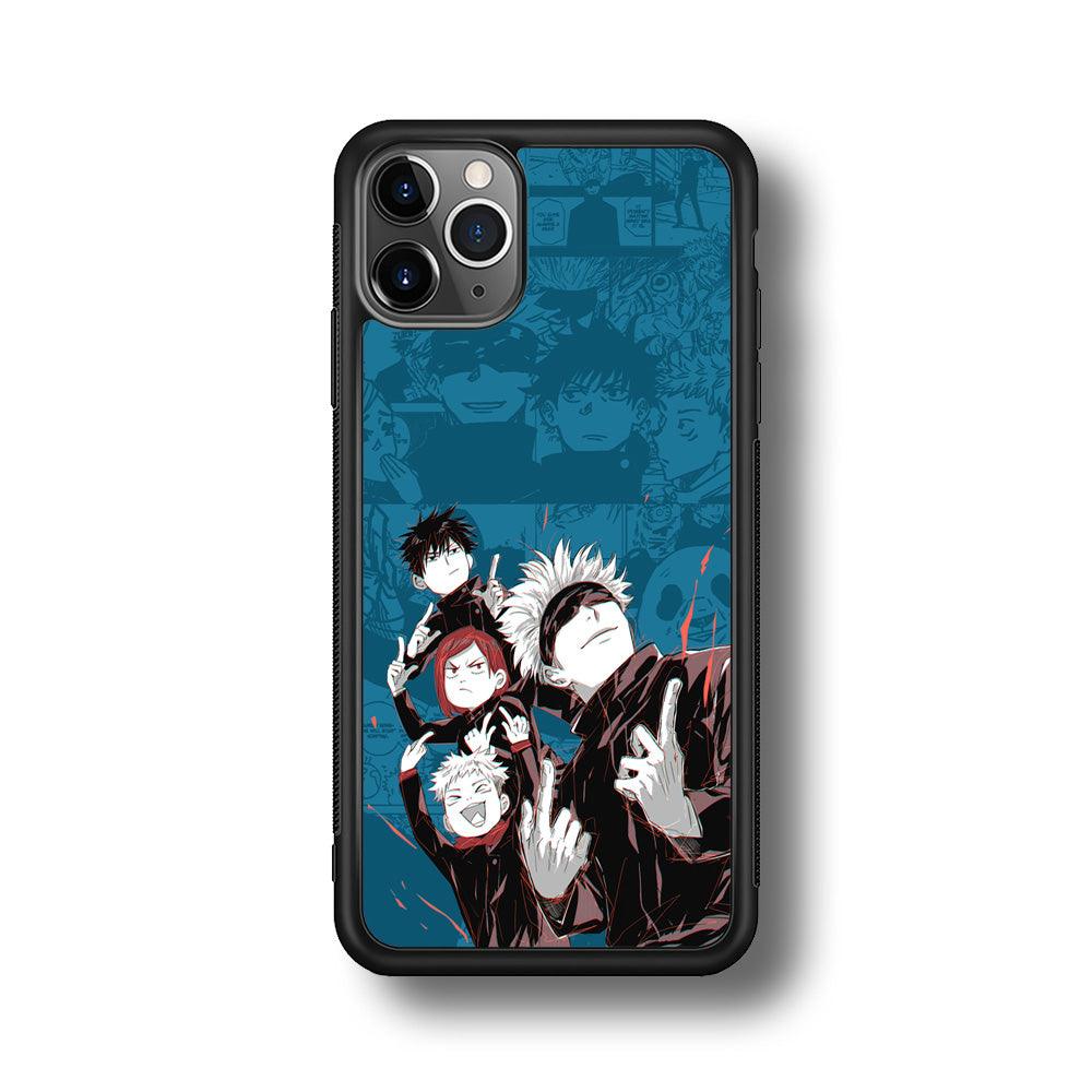 Jujutsu Kaisen Joking with Friends iPhone 11 Pro Max Case-Rubber Black (2D Case)-Oxvistore