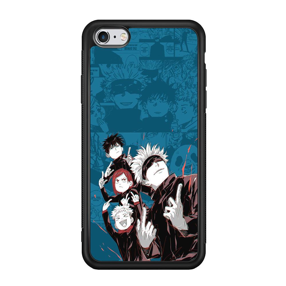 Jujutsu Kaisen Joking with Friends iPhone 6 Plus | 6s Plus Case-Rubber Black (2D Case)-Oxvistore