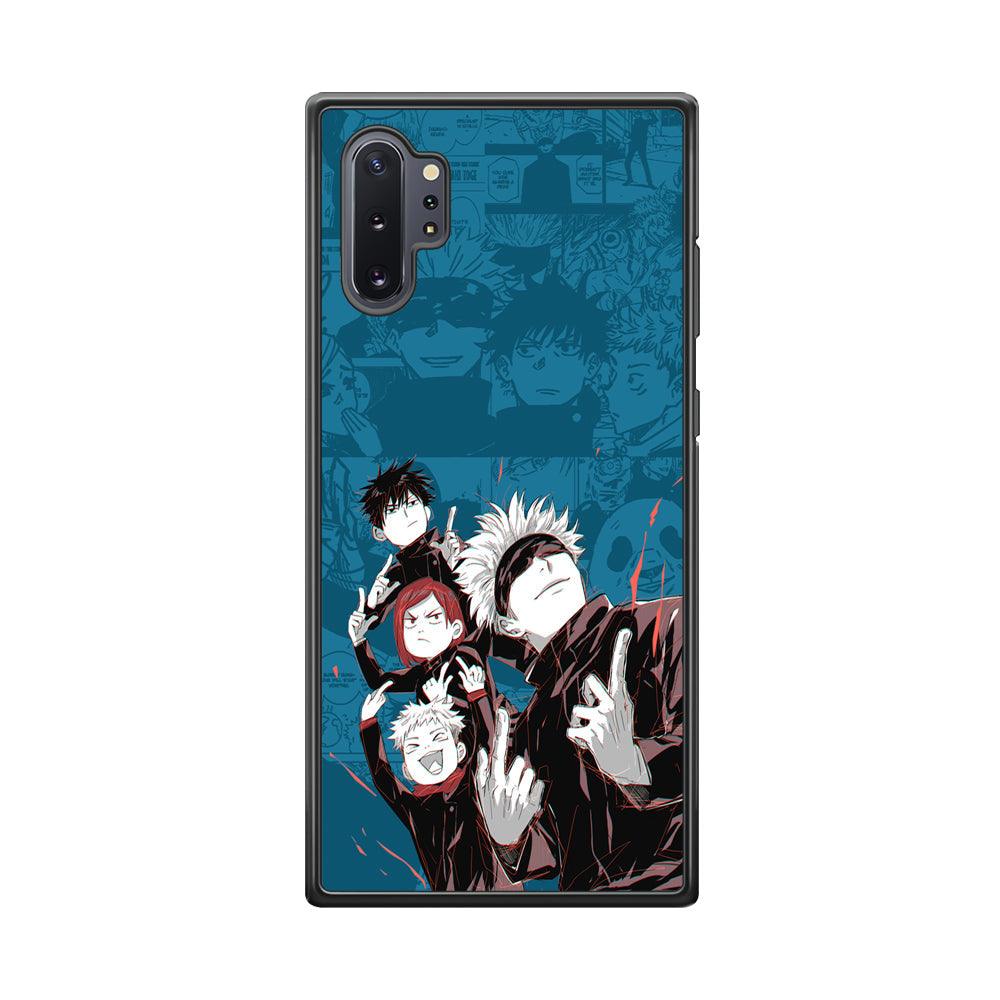 Jujutsu Kaisen Joking with Friends Samsung Galaxy Note 10 Plus Case-Rubber Black (2D Case)-Oxvistore