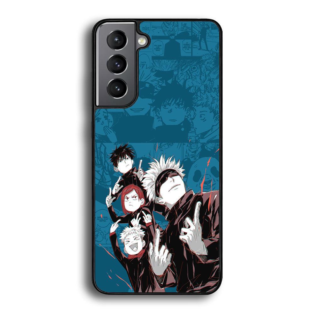 Jujutsu Kaisen Joking with Friends Samsung Galaxy S24 Case-Rubber Black (2D Case)-Oxvistore