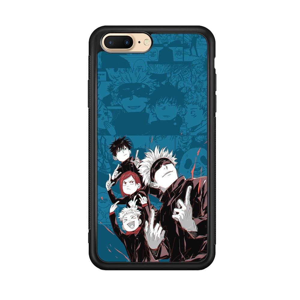 Jujutsu Kaisen Joking with Friends iPhone 7 Plus Case-Rubber Black (2D Case)-Oxvistore