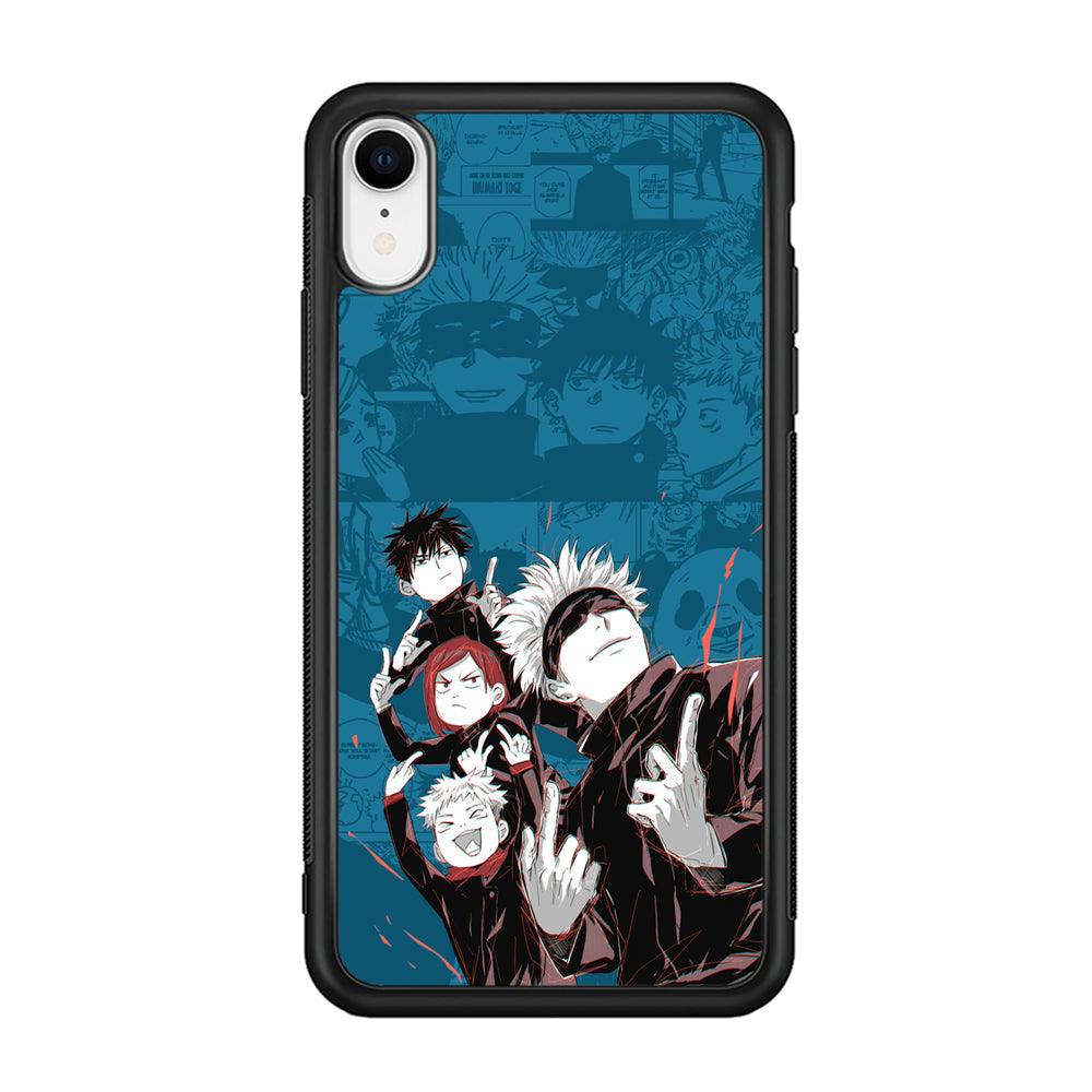 Jujutsu Kaisen Joking with Friends iPhone XR Case-Rubber Black (2D Case)-Oxvistore