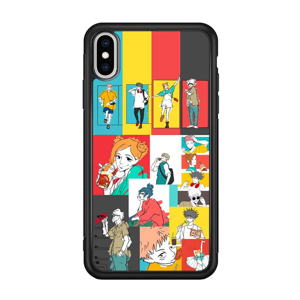 Jujutsu Kaisen Joy of Young People iPhone Xs Max Case-Rubber Black (2D Case)-Oxvistore