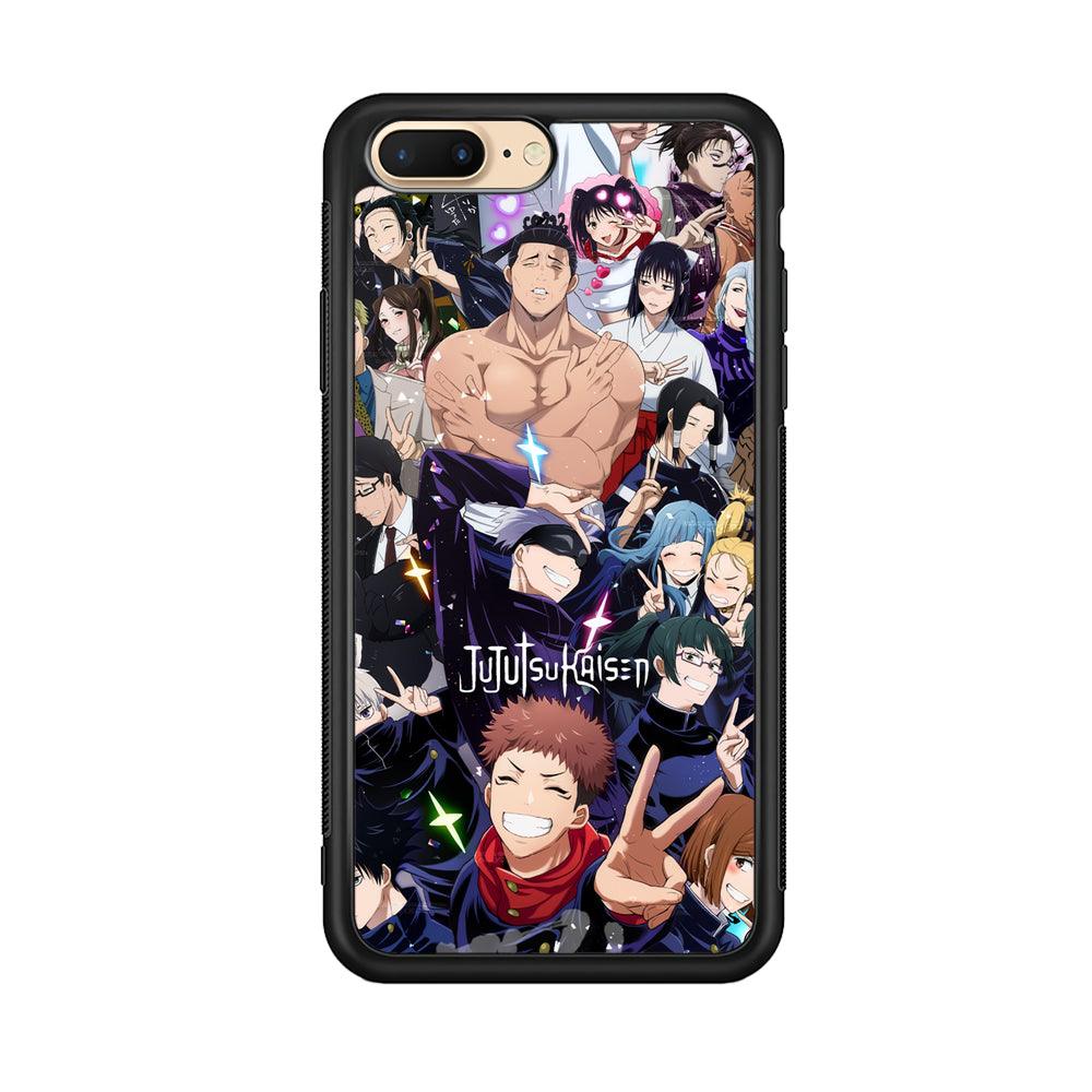 Jujutsu Kaisen Peace for Victory iPhone 8 Plus Case-Rubber Black (2D Case)-Oxvistore