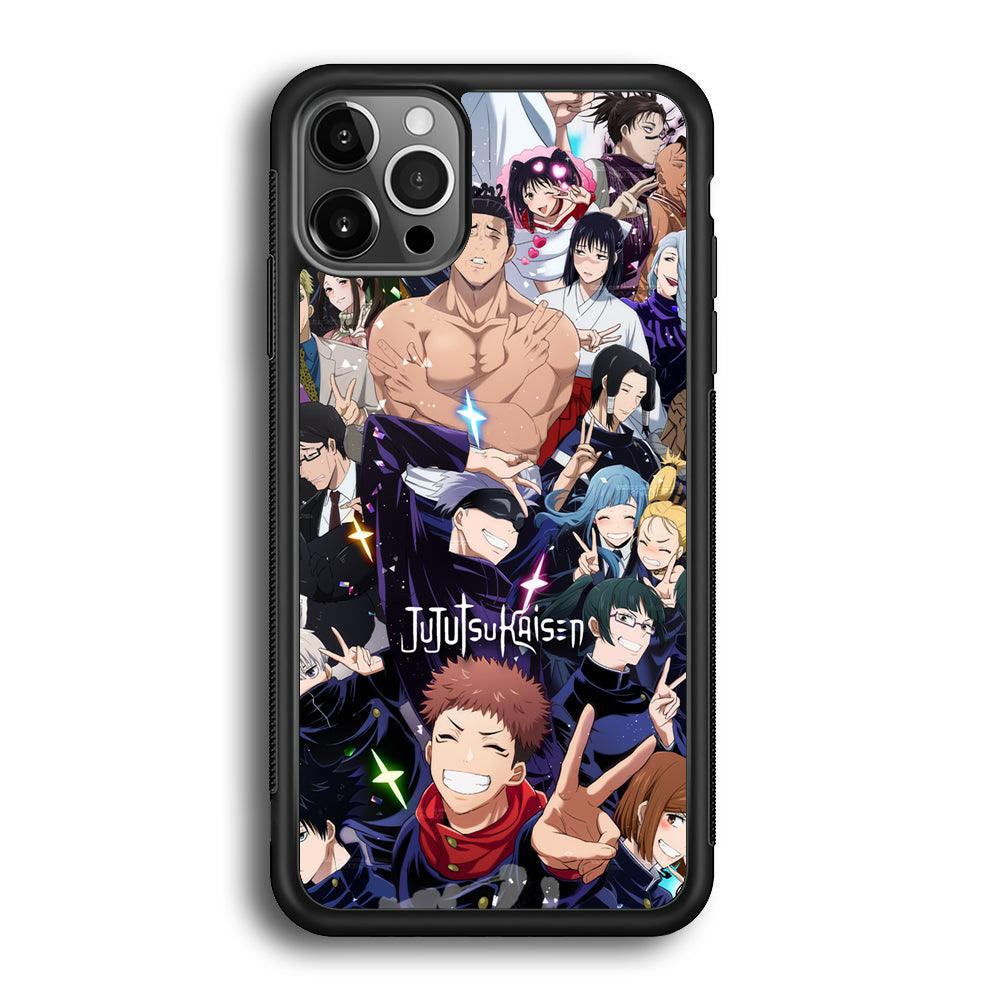 Jujutsu Kaisen Peace for Victory iPhone 12 Pro Case-Rubber Black (2D Case)-Oxvistore