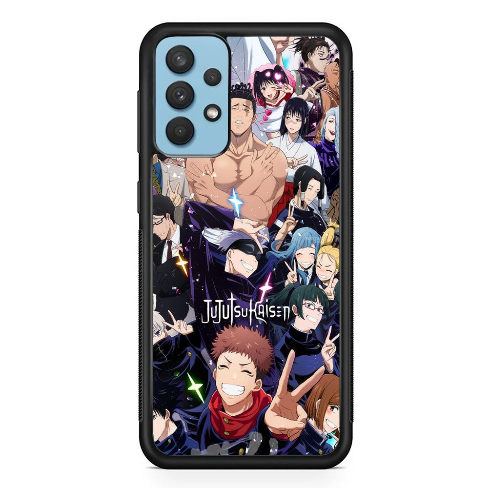 Jujutsu Kaisen Peace for Victory Samsung Galaxy A32 Case-Rubber Black (2D Case)-Oxvistore