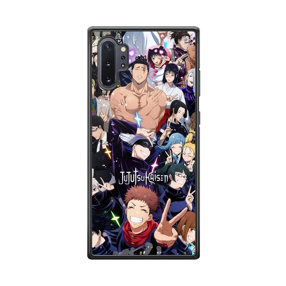 Jujutsu Kaisen Peace for Victory Samsung Galaxy Note 10 Plus Case-Rubber Black (2D Case)-Oxvistore