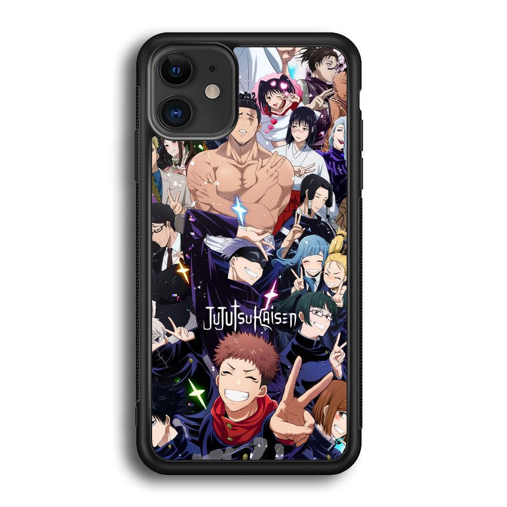 Jujutsu Kaisen Peace for Victory iPhone 12 Case-Rubber Black (2D Case)-Oxvistore