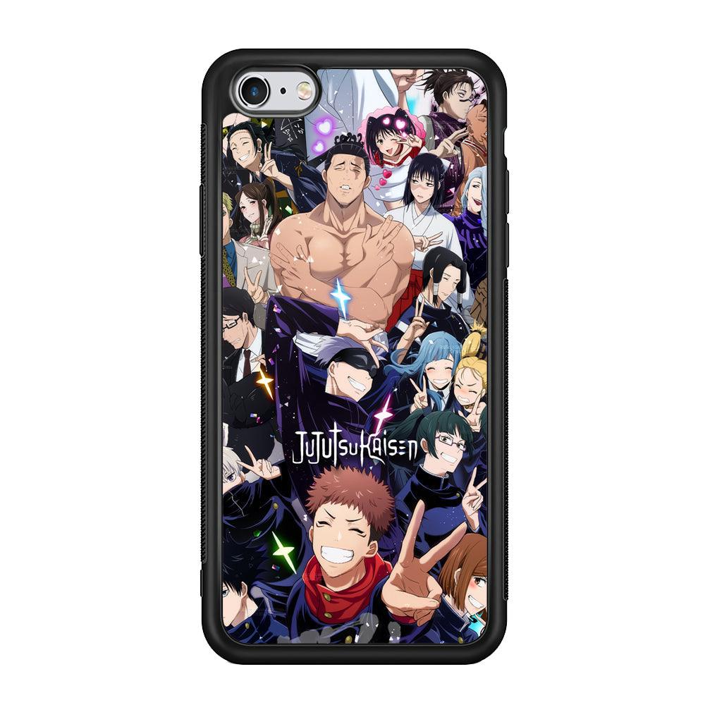 Jujutsu Kaisen Peace for Victory iPhone 6 Plus | 6s Plus Case-Rubber Black (2D Case)-Oxvistore