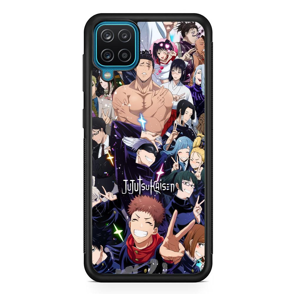 Jujutsu Kaisen Peace for Victory Samsung Galaxy A12 Case-Rubber Black (2D Case)-Oxvistore