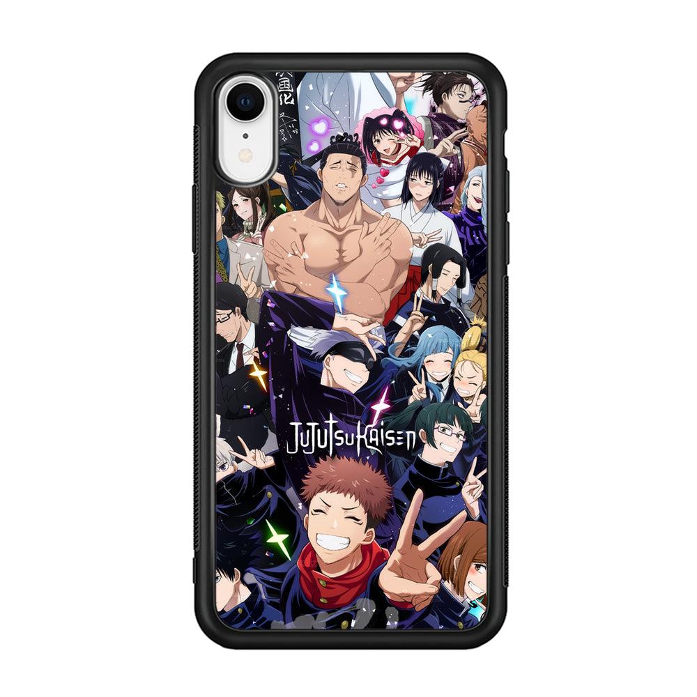 Jujutsu Kaisen Peace for Victory iPhone XR Case-Rubber Black (2D Case)-Oxvistore