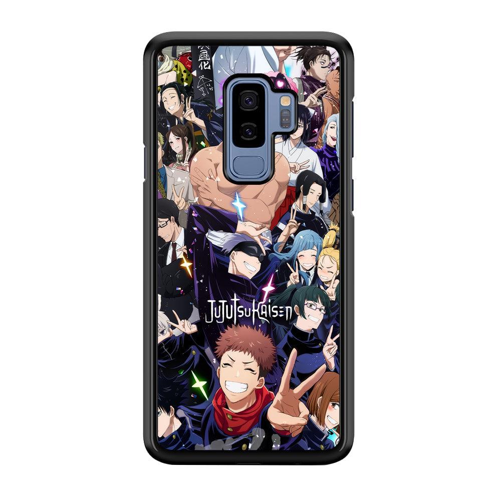 Jujutsu Kaisen Peace for Victory Samsung Galaxy S9 Plus Case-Rubber White (2D Case)-Oxvistore