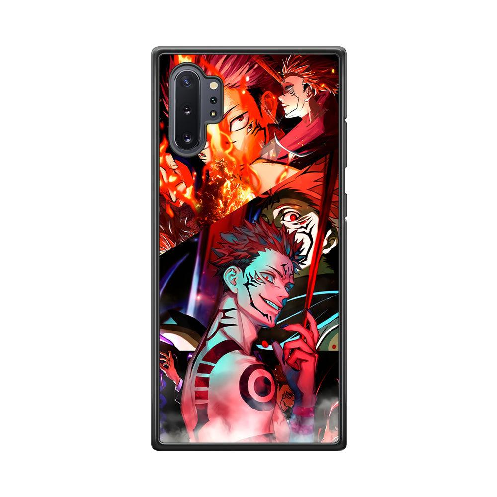 Jujutsu Kaisen Sukuna Pics Collage Samsung Galaxy Note 10 Plus Case-Rubber Black (2D Case)-Oxvistore