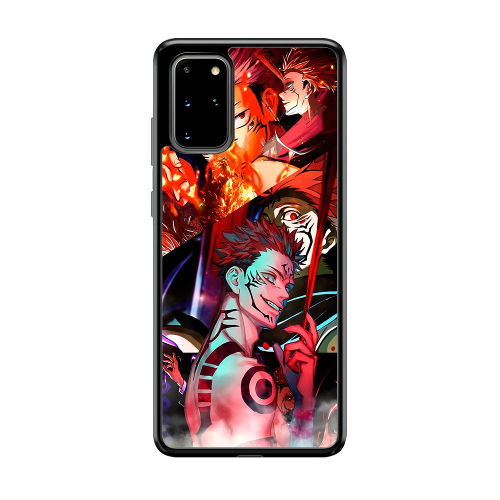 Jujutsu Kaisen Sukuna Pics Collage Samsung Galaxy S20 Plus Case-Rubber Black (2D Case)-Oxvistore
