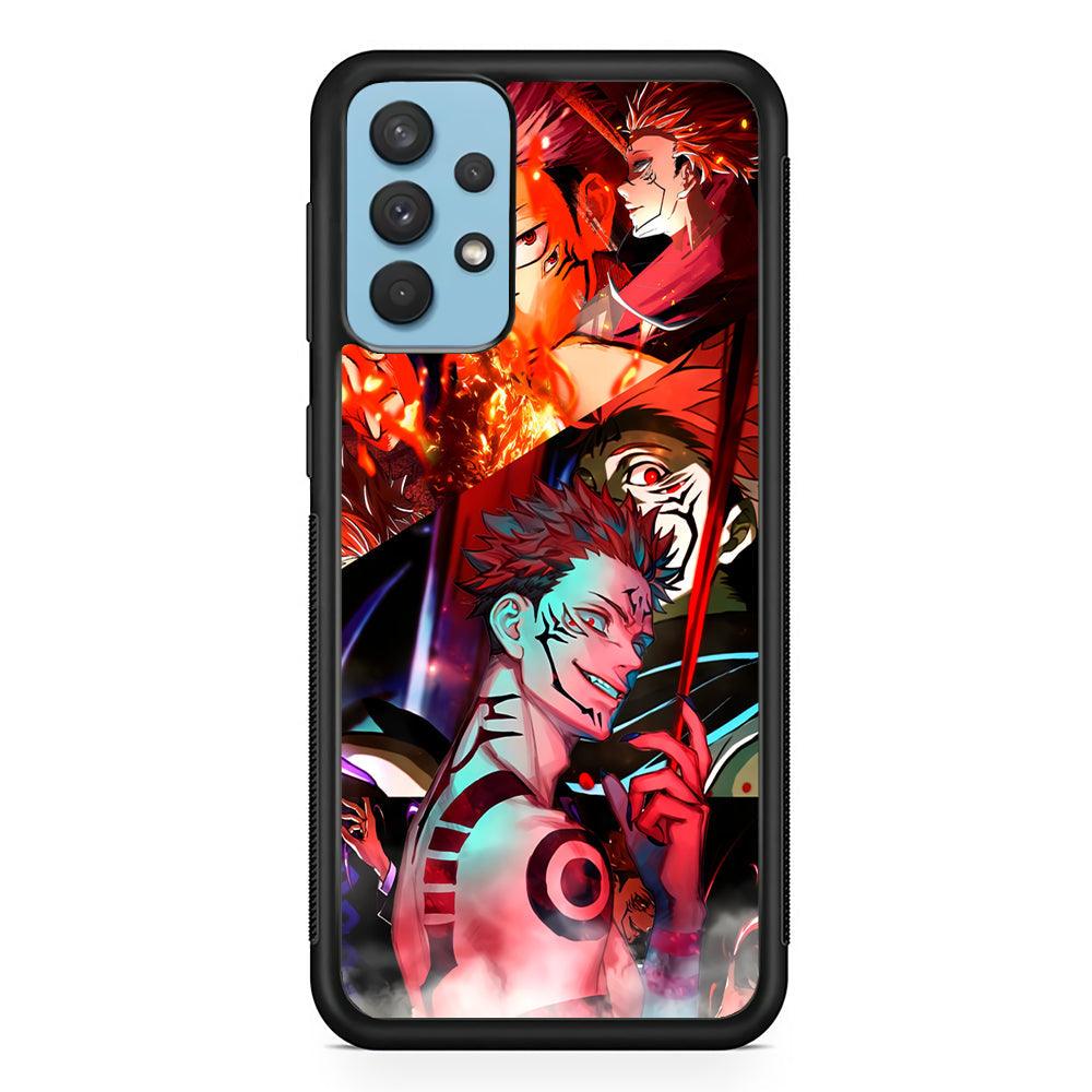 Jujutsu Kaisen Sukuna Pics Collage Samsung Galaxy A32 Case-Rubber Black (2D Case)-Oxvistore