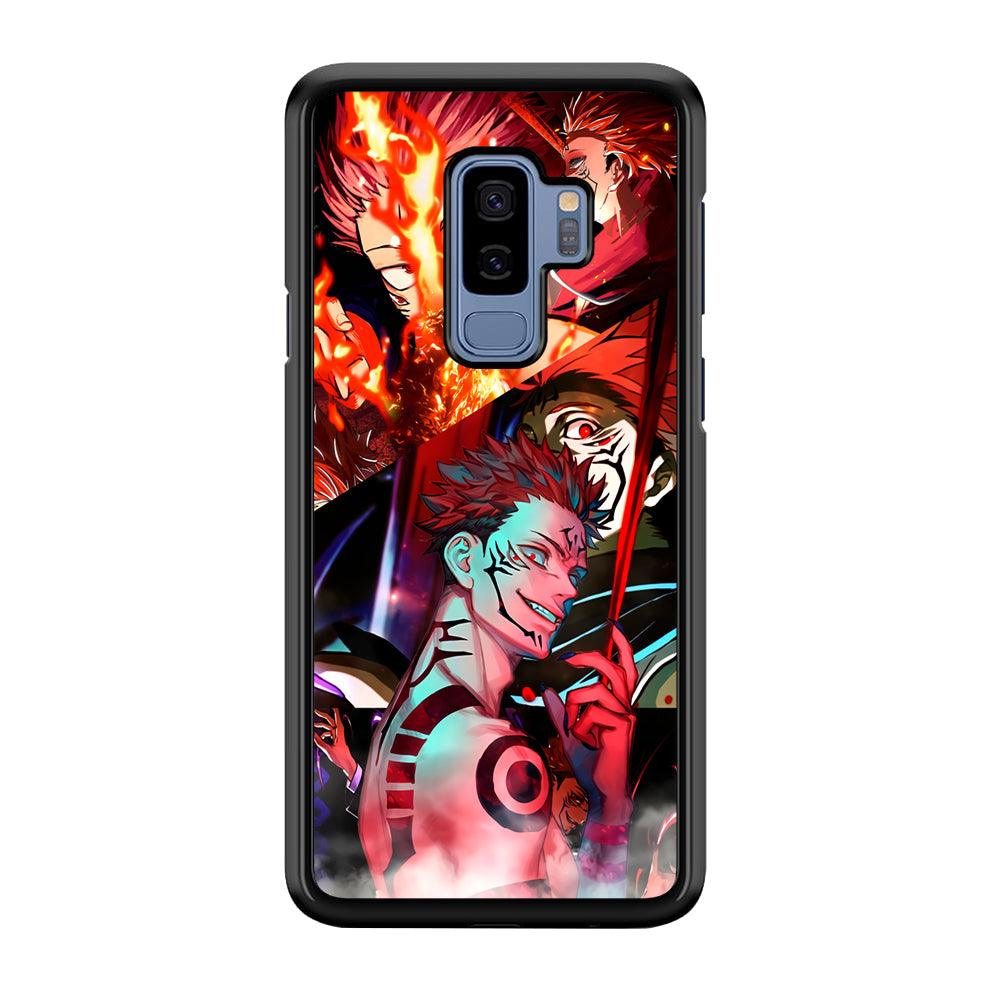 Jujutsu Kaisen Sukuna Pics Collage Samsung Galaxy S9 Plus Case-Rubber Black (2D Case)-Oxvistore