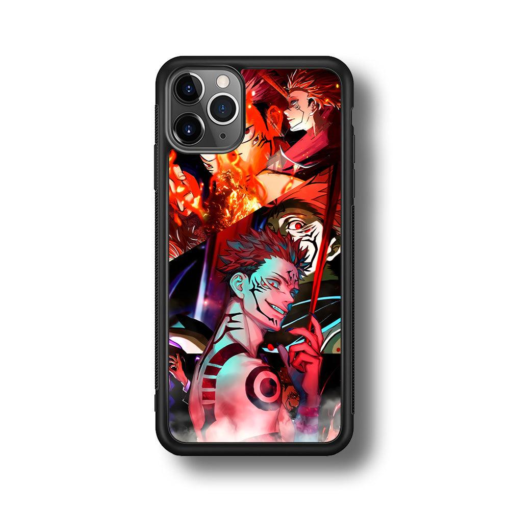 Jujutsu Kaisen Sukuna Pics Collage iPhone 11 Pro Case-Rubber Black (2D Case)-Oxvistore