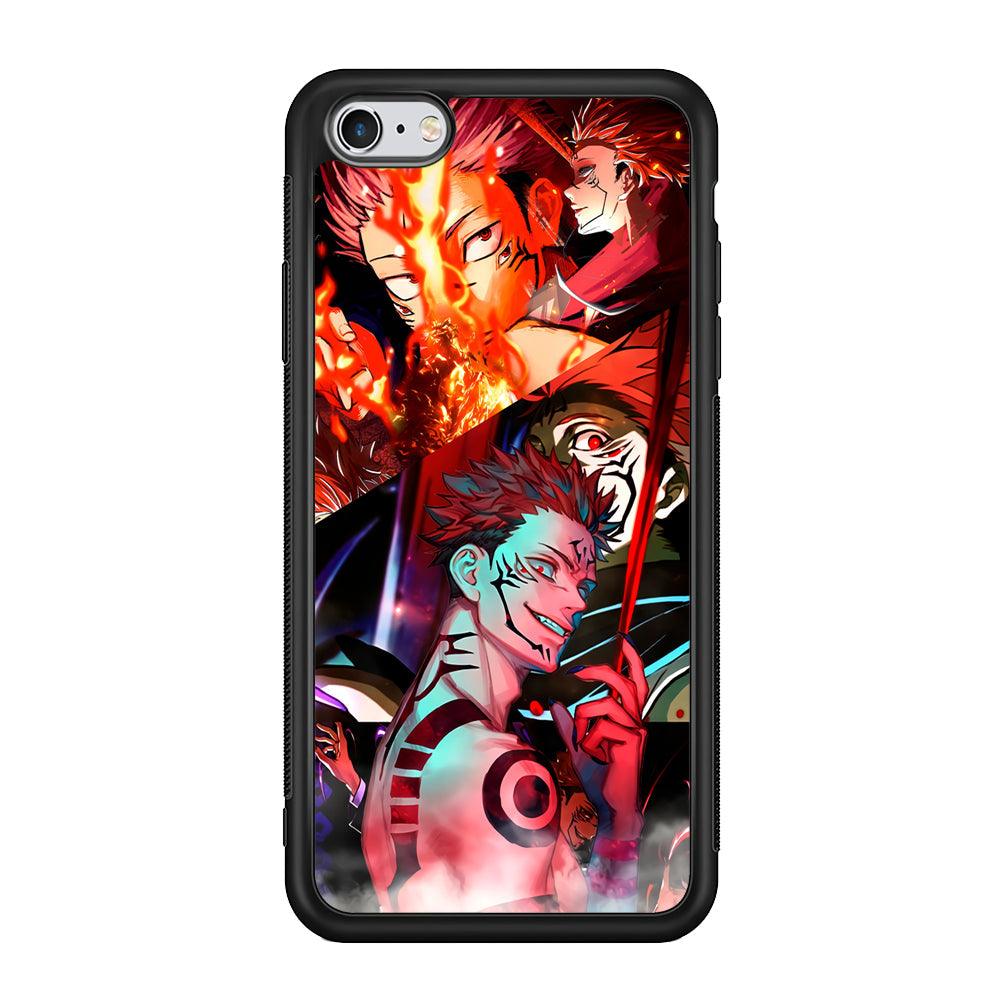 Jujutsu Kaisen Sukuna Pics Collage iPhone 6 Plus | 6s Plus Case-Rubber Black (2D Case)-Oxvistore