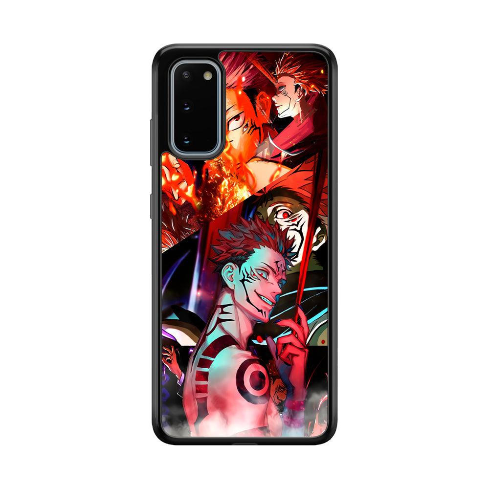 Jujutsu Kaisen Sukuna Pics Collage Samsung Galaxy S20 Case-Rubber Black (2D Case)-Oxvistore