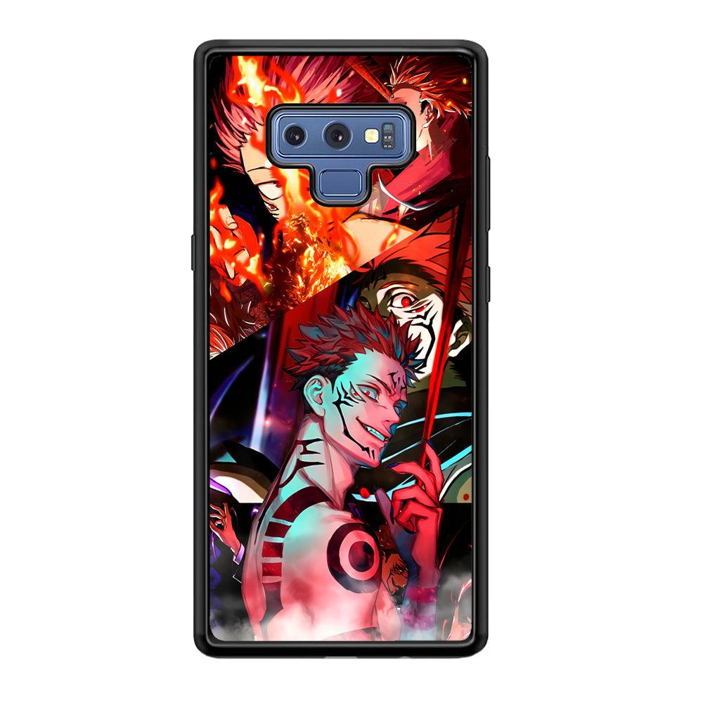 Jujutsu Kaisen Sukuna Pics Collage Samsung Galaxy Note 9 Case-Rubber Black (2D Case)-Oxvistore