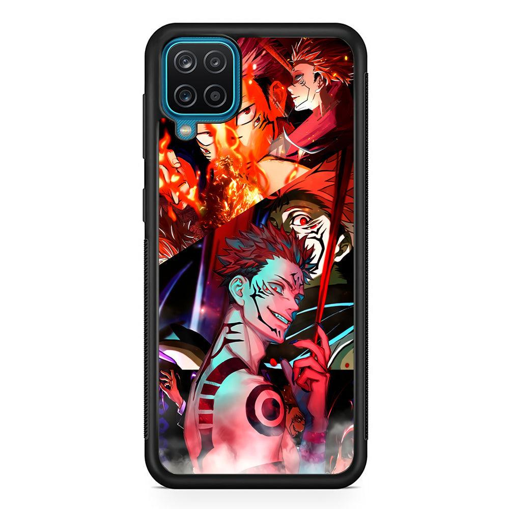 Jujutsu Kaisen Sukuna Pics Collage Samsung Galaxy A12 Case-Rubber Black (2D Case)-Oxvistore
