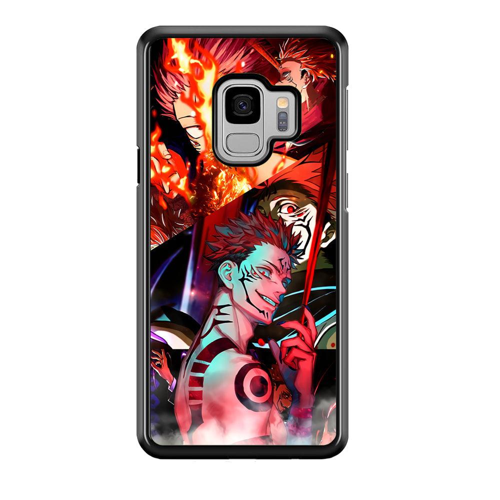 Jujutsu Kaisen Sukuna Pics Collage Samsung Galaxy S9 Case-Rubber Black (2D Case)-Oxvistore