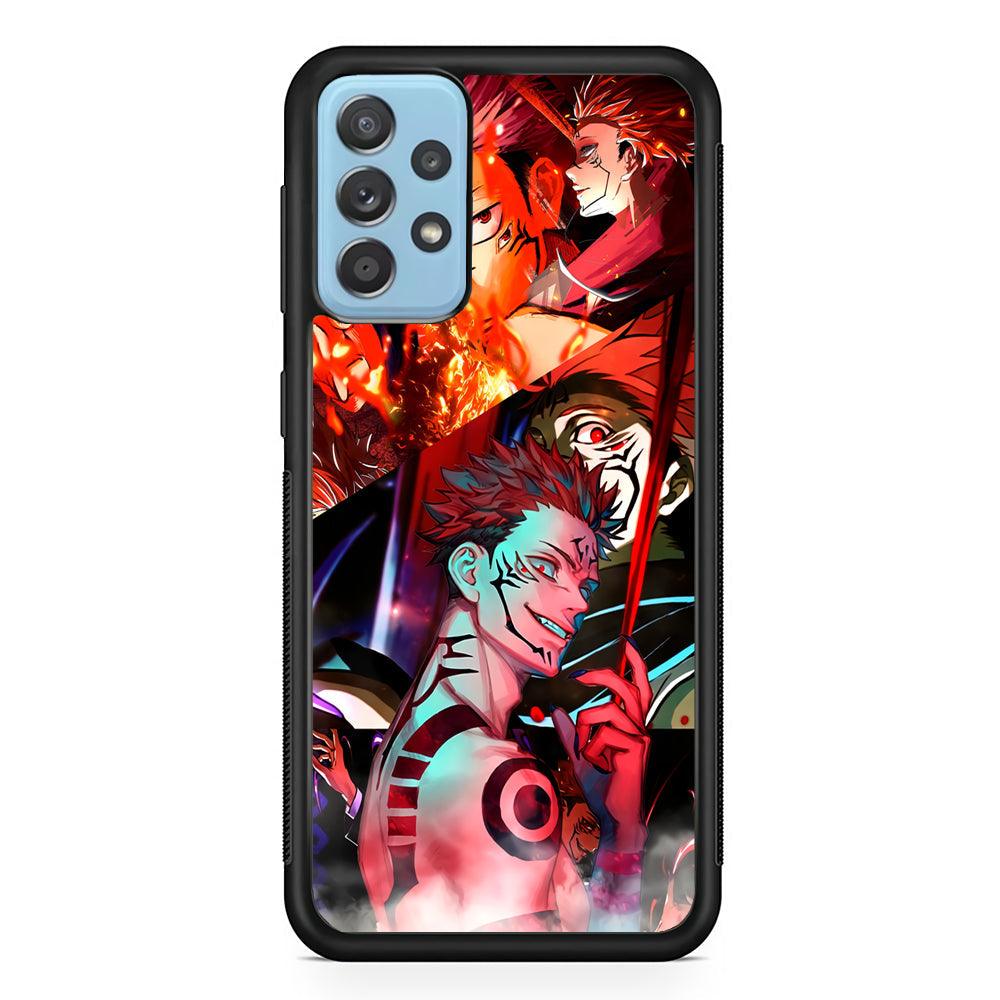 Jujutsu Kaisen Sukuna Pics Collage Samsung Galaxy A52 Case-Rubber Black (2D Case)-Oxvistore