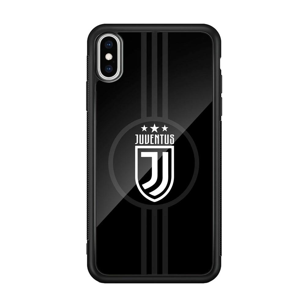 Juventus Shine on Black iPhone Xs Max Case-Rubber Black (2D Case)-Oxvistore